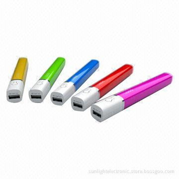 Fashionable Lip-stick Design Power Banks with 5V/1A Output, LED Indicator, Used for iPhone/iPad/iPod